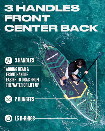 Prana Magma Green 350x89x15 cm (11'6'') yoga SUP board