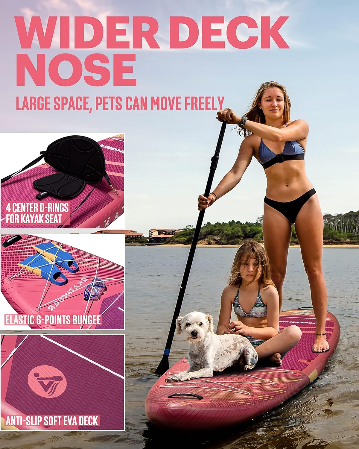Prana Meteor Pink 350x89x15 cm (11'6'') yoga board